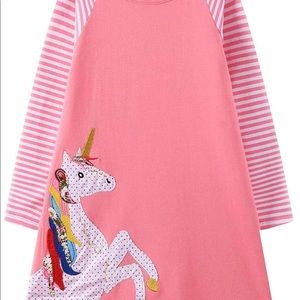 Girls Pink Unicorn Tunic Dress 5T
